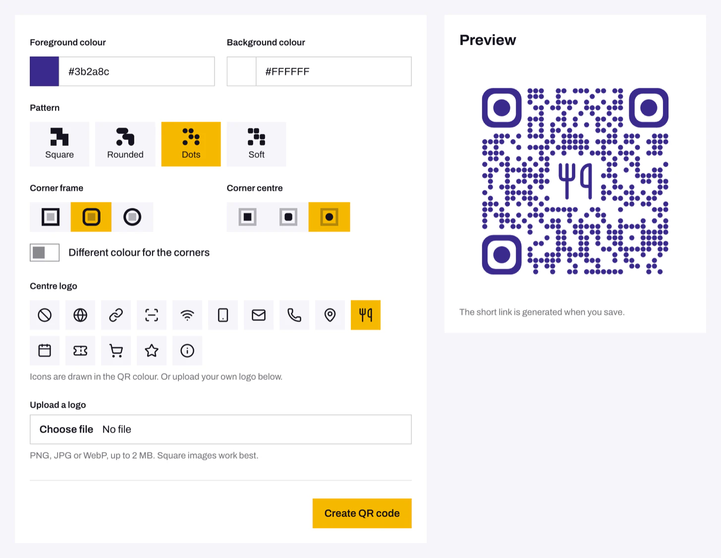Design options with a live preview